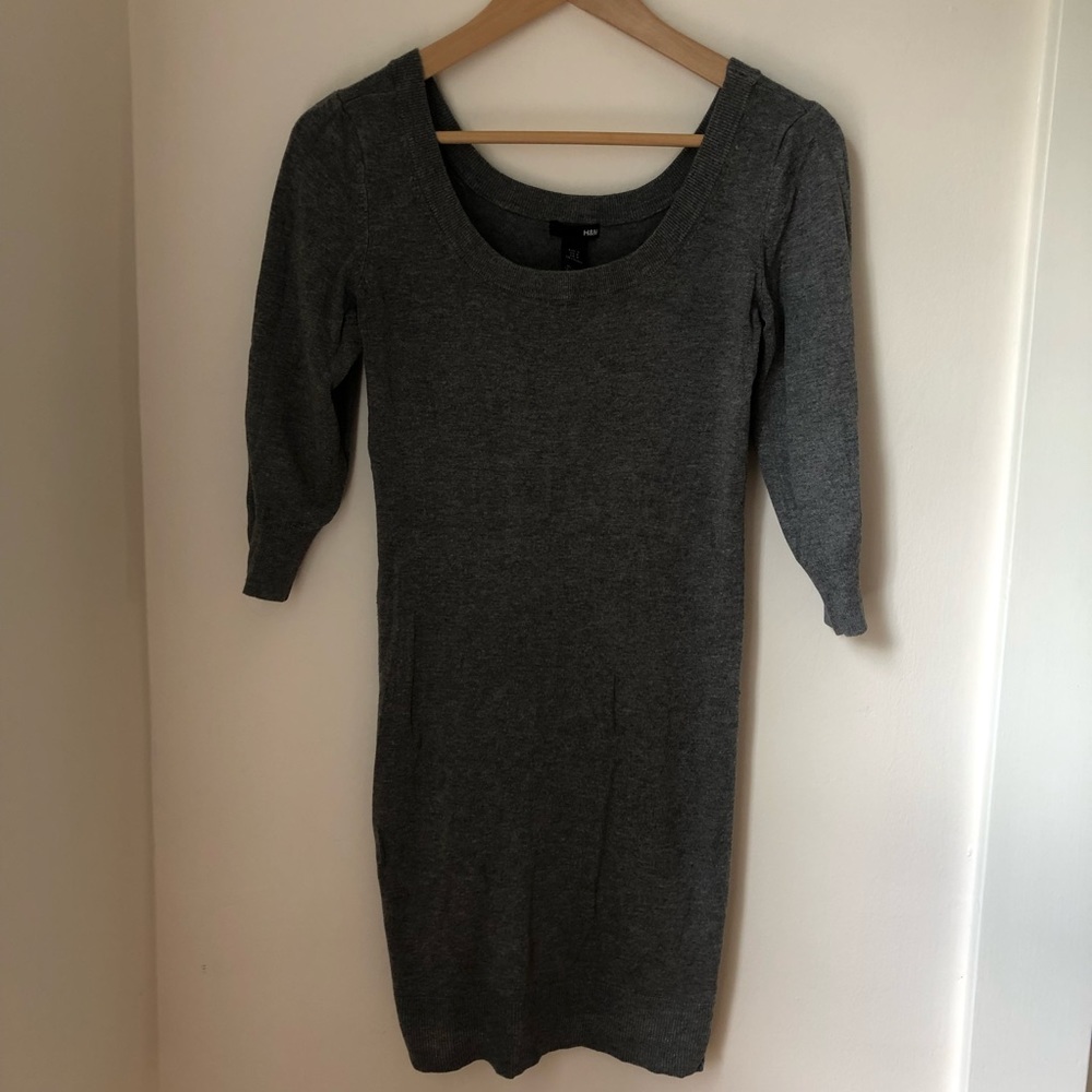 H&M fitted grey sweater dress Size Small